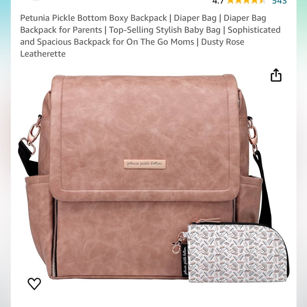 Petunia Pickle Bottom Dusty Rose Boxy Backpack